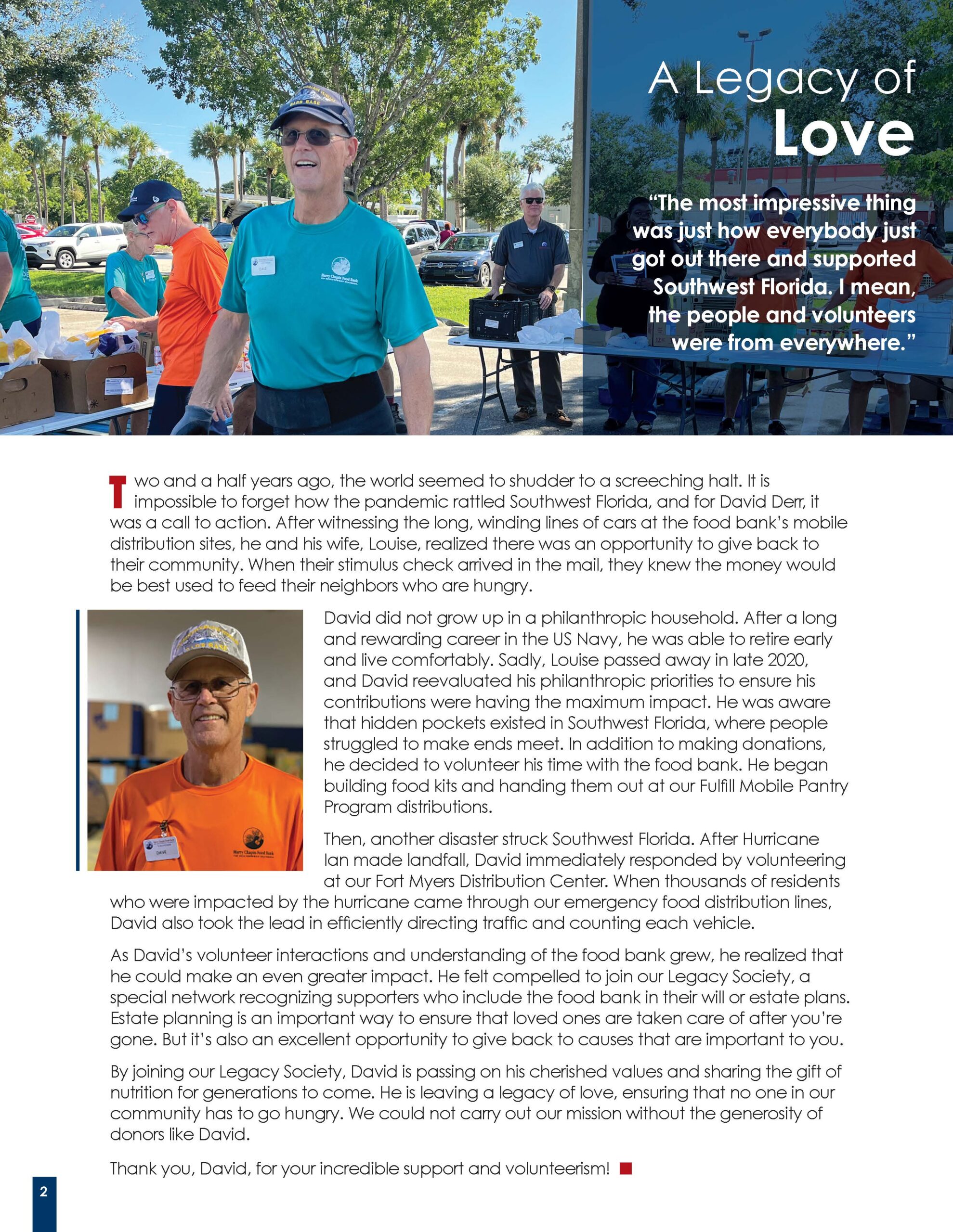 Newsletter Harry Chapin Food Bank