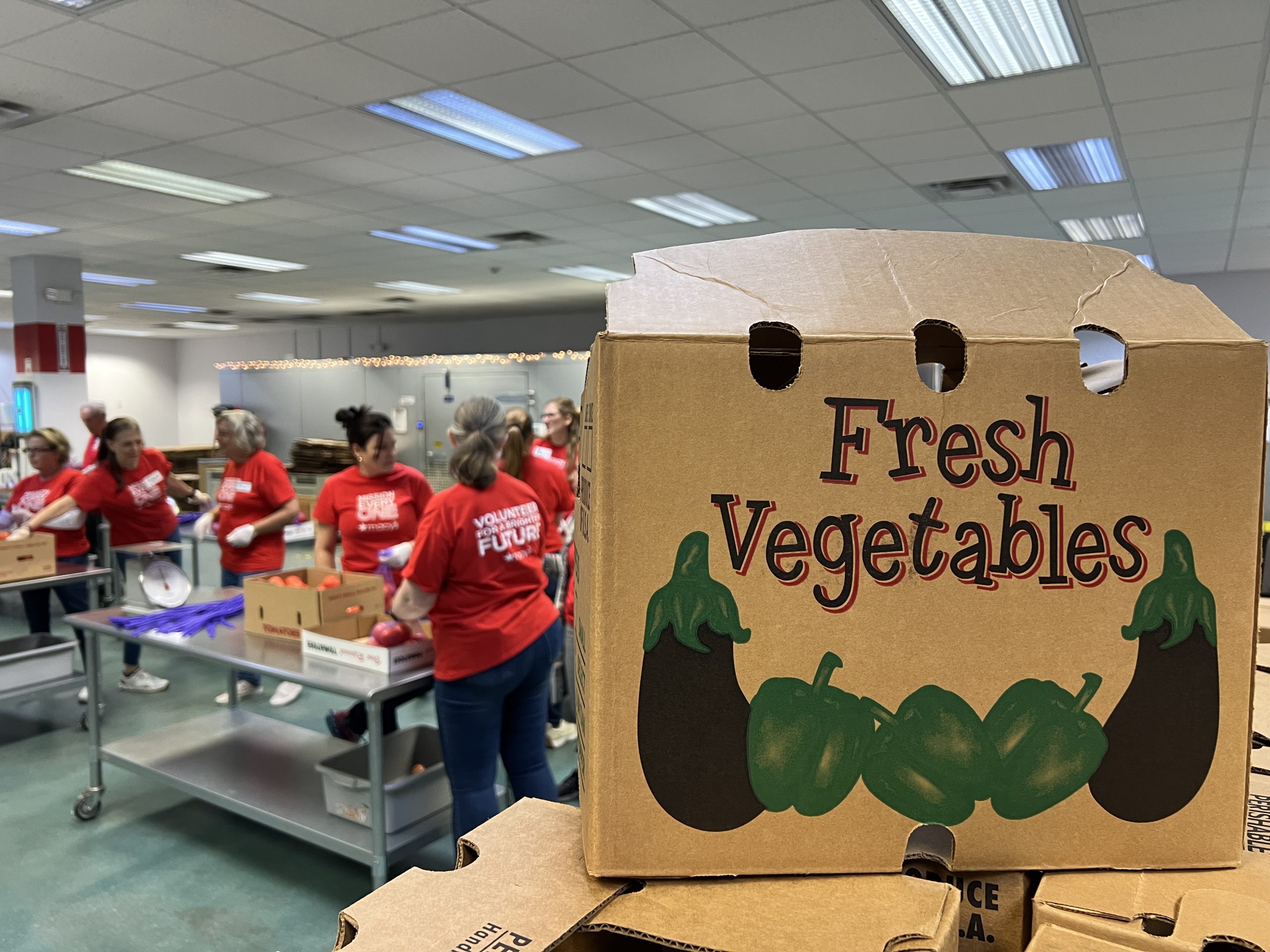 Harry Chapin Food Bank Volunteers Packing Produce