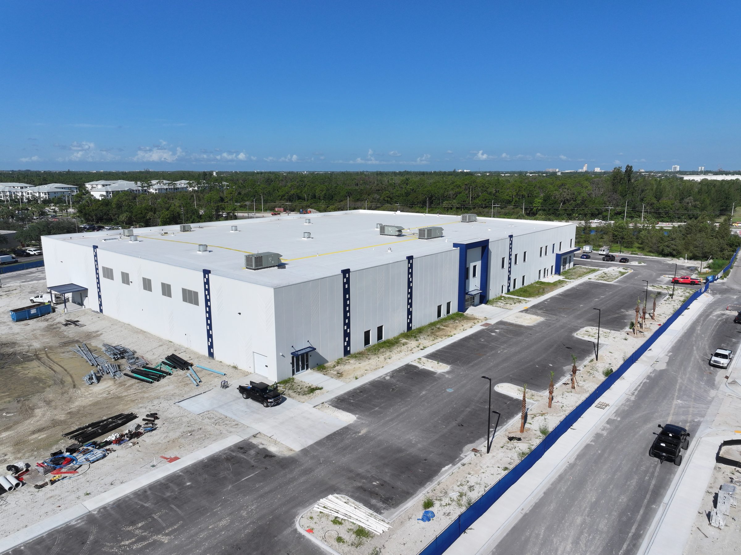 Aerial view of the Hunger Action Center exterior during construction